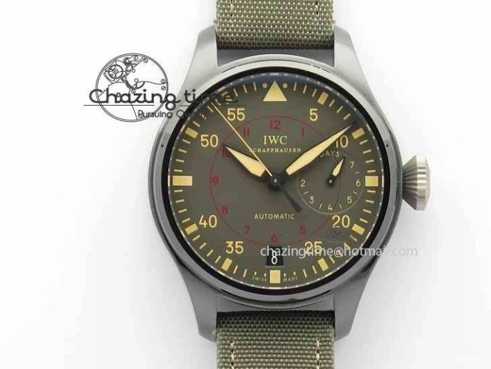 MIROTIME 0126 Big Pilot Real PR 48mm IW501902 Real Ceramic ZF 1:1 Best Edition On Green Nylon Strap A51111 V Durable 7249